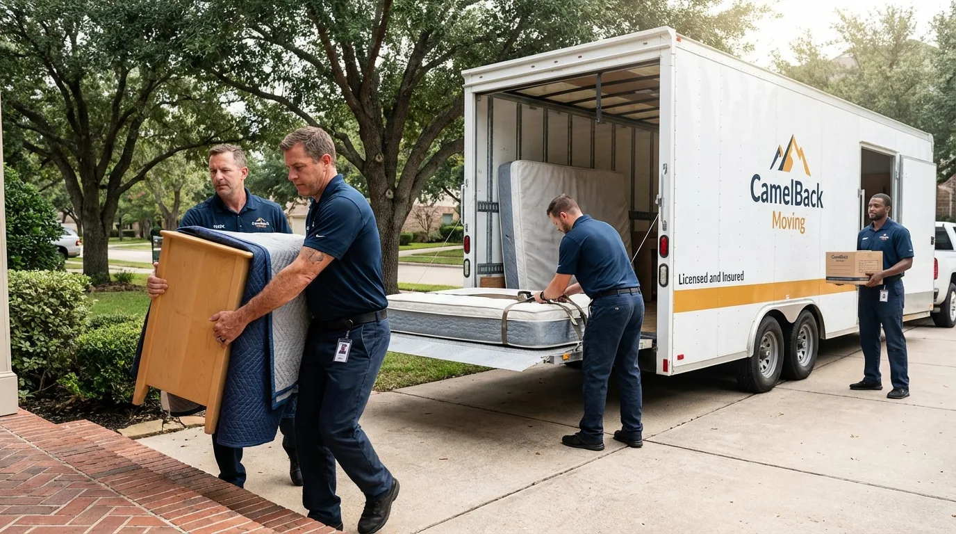 Crew loading residential truck for cross-state move from Wernersville, PA