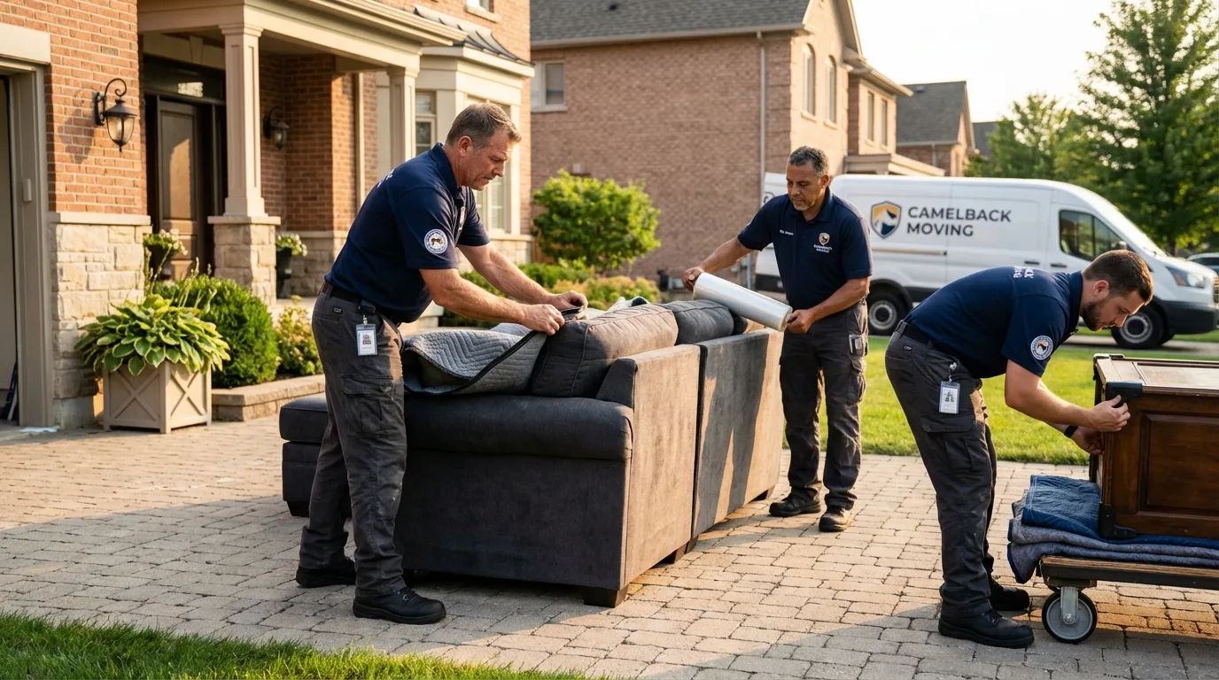 Large estate moving crew wrapping furniture in Wernersville, PA