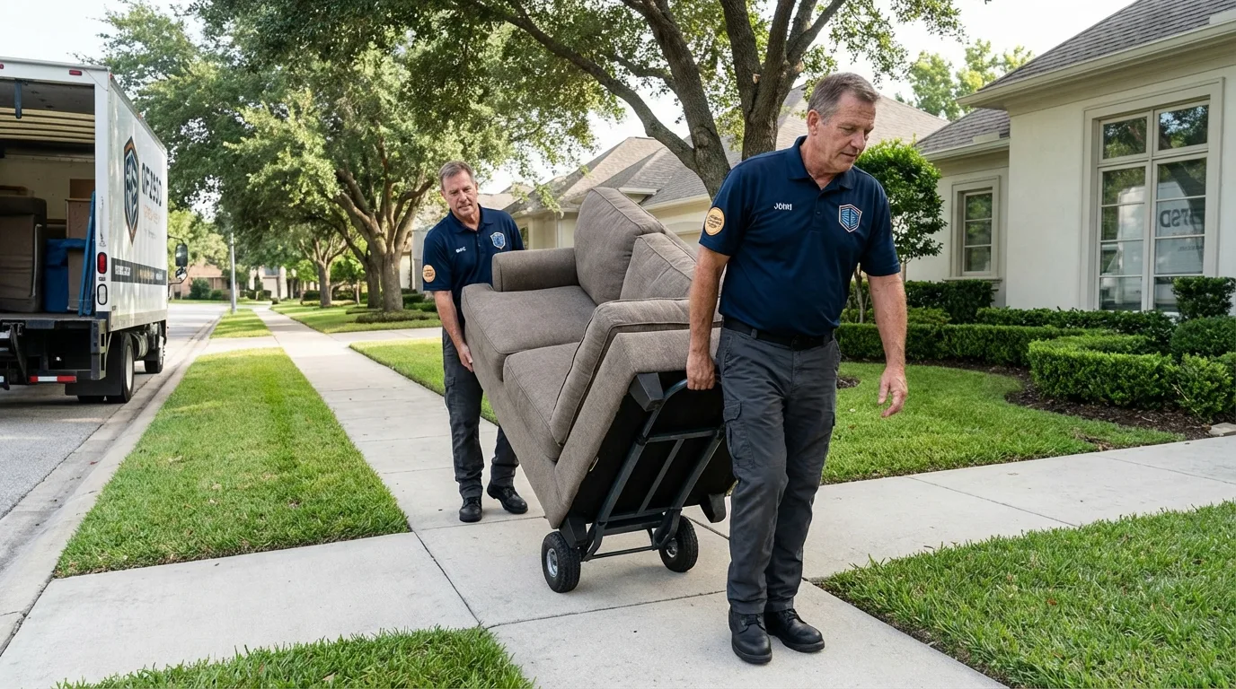 Local residential moving crew loading furniture in Wernersville, PA