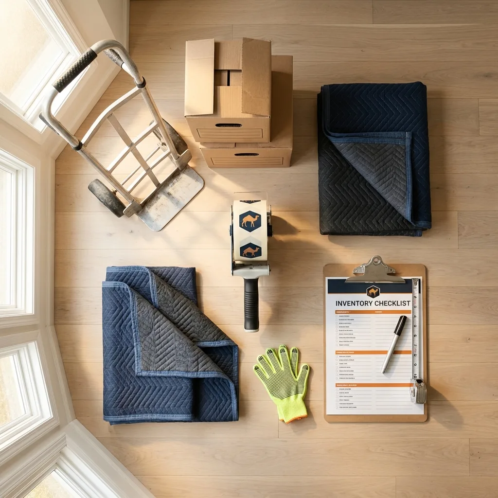 Professional moving supplies and packing materials layout for Wernersville residential relocations