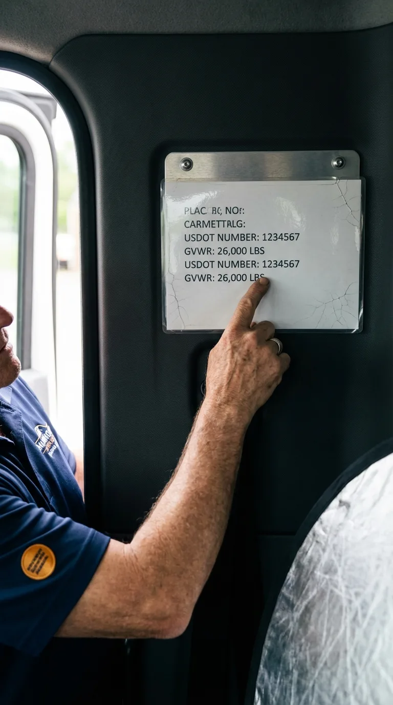 USDOT licensing placard verification in Wernersville